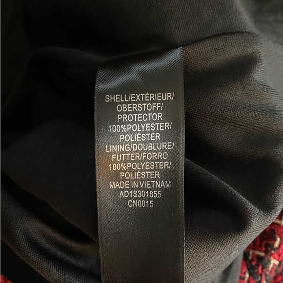 Adrianna Papell Red Black Tweed Jacket Gold and Black Buttons NWT Size L - Picture 11 of 14